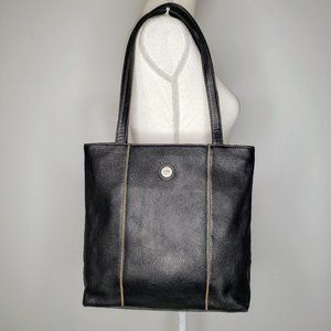 The Sak Black Leather Square Body Shoulder Tote